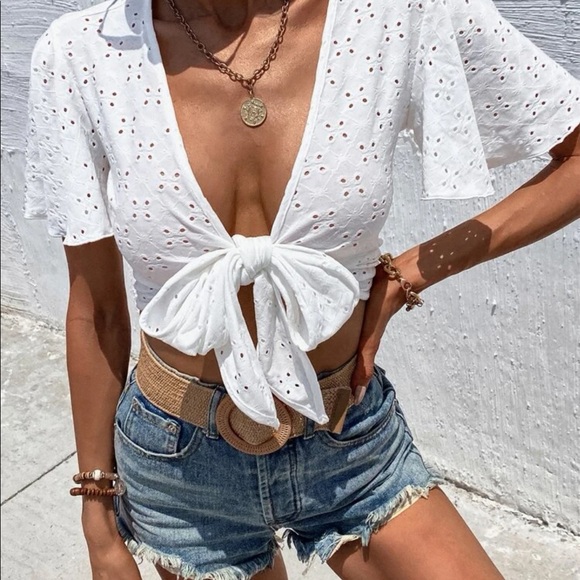 Boho Tie front crop top - Picture 5 of 8